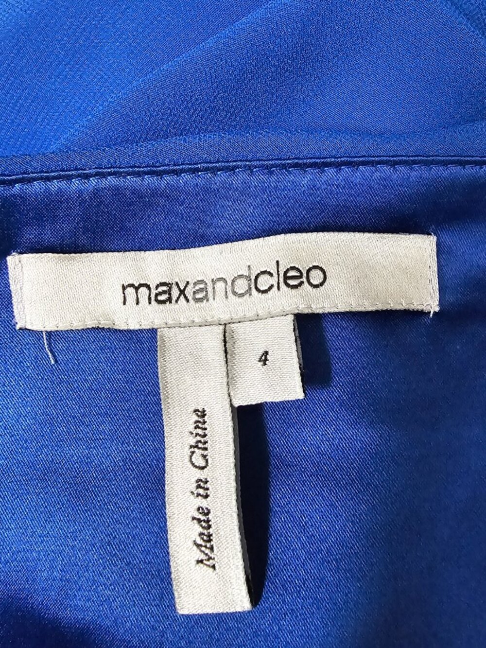 Max & Cleo One Shoulder Cocktail Dress Women’s Size 4 Blue Ruffle Mini - Picture 2 of 14